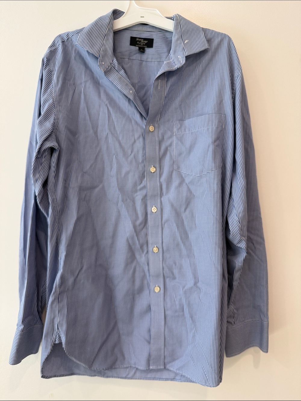 J. Crew Light Blue Micro-Check Dress Shirt